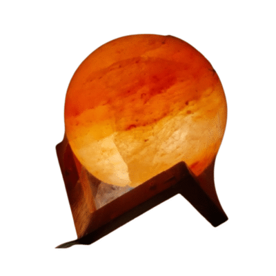 Globe Salt Lamp with Wooden Stand