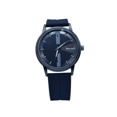 Fastrack Analog Black Dial Watch with Silicone Strap